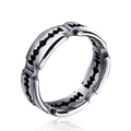 Anello gotico in acciaio inossidabile argento con design a lama seghettata e lucidatura a specchio - US 7 / Color Acciaio