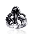Anello vintage serpente cobra per uomo in acciaio inossidabile con dettagli in stile punk - US 7 / Color Acciaio