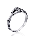 Anillo de garra de dragón gótico de acero inoxidable con acabado oxidado vintage en blanco - US 7 / Color Acero