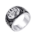Anillo vikingo vintage de acero inoxidable con garra de oso y nudo celta - US 7 / Color Acero