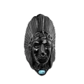 Detailed view of native Indian chief ring with turquoise stone and black feather carving - US 7 / Black (Blue Faux Turquoise)