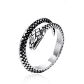 Anillo de serpiente retro de acero inoxidable con escamas y diseño ajustable - US 7 / Color Acero