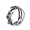 Anillo corona de espinas vintage de acero inoxidable con textura oxidada detallada - US 6 / Color Acero