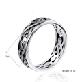 Anello vintage 7mm in acciaio inox con motivo a nodi celtici e peso di 3,1g su bianco - US 7 / Color Acciaio