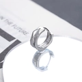 Boucle d'oreille géométrique en argent avec texture facettée pour hommes et femmes - 10mm Argent