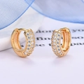 Luxurious 18K gold plated hoop earrings with full micro-pave cubic zirconia crystals - Gold