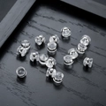 Silicone and 18K gold-plated earring backs set on a professional black textured tray - Earring Back Only (Single) / Silver