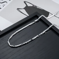 Zilveren ketting met gepolijste metalen kubusparels en een verstelbare karabijnsluiting - Zilver Hematiet Halsketting