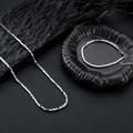Gepolijste zilveren geometrische kubus kraal ketting en armband set met karabijnsluiting - Zilveren Ketting Armband Set