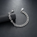 Bracciale punk da uomo in acciaio inossidabile con catena rolo e groumette argento - Lunghezza 21cm