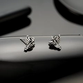 Ohrstecker im Retro-Stil mit Engelsflügeln und Schwert aus Edelstahl mit Vintage-Finish - Engelsflügel (X850-A) / Silber