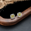 Clous d'oreilles argentés vintage avec motif lotus doré et filigrane noir sur bois - Boucles d'Oreilles Clous Lotus de Neve Argentées (X1001-B)