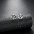 Pendientes vintage de acero inoxidable con diseño de estrella y cabeza de toro - Plateado