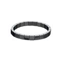 Minimalist square hematite bead bracelet for men with polished metallic charcoal finish - Square