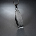 Collana con ciondolo a forma di tagliacapelli in acciaio inossidabile con texture zigrinata - Ciondolo Nero Solo (Senza Catena)