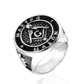 Anello massonico da uomo in acciaio inossidabile argento con incisione Master Mason - US 7 / Color Acciaio
