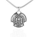 Vintage stainless steel necklace with letter M pendant and roman numerals engraved - Steel Color