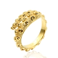Anillo de tentáculo de pulpo vintage dorado con diseño de ventosa con relieve - US 7 / Dorado