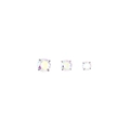 Three-piece set of titanium stud earrings with rainbow AB crystal and four-prong setting - Bar 1.0*6mm / AB Color (6mm)
