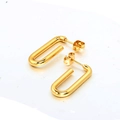 Orecchini lunghi a forma di U in acciaio inossidabile placcato oro 18k per donna - 2.5*10*25 / Oro