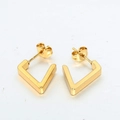 Boucles d'oreilles minimalistes en acier inoxydable doré en forme de V unisexe - Triangle Doré (Forme en V)