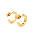 Minimalistische geometrische C-vormige oorringen met 18K goudlaag en gepolijste afwerking - C-vormige halve ring / 3.0*11*17