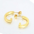 Gepolijste 18K vergulde geometrische C-vormige oorknopjes voor een minimalistische look - C-vorm Brede Ring / 3.0*20
