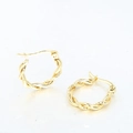 Polished 18K gold plated twisted rope hoop earrings with minimalist geometric texture - Gold - Twisted Style (1.5*17mm)