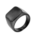 Anello a sigillo minimalista da uomo in acciaio inossidabile nero opaco con design quadrato - US 7 / Nero