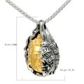Retro titanium steel necklace featuring a gold and silver Buddha-Demon flip pendant - Large Style (Pendant Only) / Two-tone (Gold & Silver)