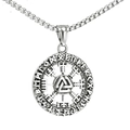 Collana con ciondolo a triangolo vichingo Valknut vintage con rune su catena argentata - Ciondolo Singolo (Colore Acciaio)