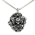 Collana da uomo con pendente a teschio in stile punk biker in acciaio inox invecchiato - Pendaglio Teschio Meccanico (Pendaglio Singolo Colore Acciaio)
