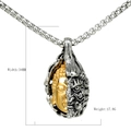 Vintage titanium steel necklace with gold Buddha and silver mask pendant, 34mm width - Small Style (Pendant Only) / Two-tone (Gold & Silver)