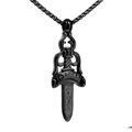 Collana con ciondolo a spada gotica nera in acciaio al titanio con catena a scatola - Pendente Nero (Senza Catena)
