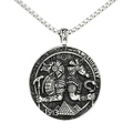 Vintage stainless steel Anubis medallion necklace with Liberty 1913 Egyptian motif - Pendant Only (Without Chain) / Steel