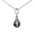Collana punk retrò in acciaio al titanio con ciondolo artiglio di drago e gemma nera - Ciondolo Solo (Senza Catena) - Stile Perla di Vetro Nera