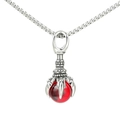 Collana gotica da uomo con pendente a artiglio di drago e sfera rossa su catena in acciaio - Ciondolo Solo (Senza Catena) - Stile Perla di Vetro Rossa