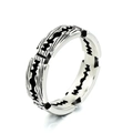 Anello retrò in acciaio al titanio con design a lama seghettata per uomo e donna trendy - US 7 / Color Acciaio