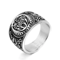 Anillo vikingo garra de oso para hombre en acero inoxidable plata antigua - US 7 / Color acero