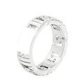 Anello vintage da uomo in acciaio inossidabile con design industriale a catena geometrica - US 7 / Color Acciaio