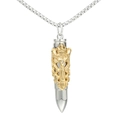 Collana uomo in acciaio al titanio con ciondolo a proiettile e design spada di drago - Ciondolo Solo (Senza Catena)