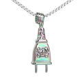 Retro rainbow skull plug pendant necklace with silver box chain for men in vintage style - Pendant Only (No Chain) / Colorful