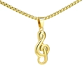 Golden treble clef music note pendant necklace with square link chain for music lovers - Gold Color Pendant Only (Without Chain)