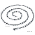 Gothic punk 3mm silver metal chain necklace with 15g weight and lobster clasp closure - Woven Chain Only (Without Pendant) / Steel