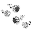 S925 sterling silver crown stud earrings set with black and clear cubic zirconia - Crown Black (X142-A) / Black