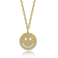 Elegante collar de sonrisa en plata S925 bañada en oro con brillantes piedras de circonita - Plata 925 / Dorado