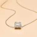 Elegante collana in argento sterling S925 con ciondolo cilindrico e zirconi lucenti - Argento 925 / Argento