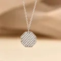 Achteckige Halskette aus S925 Sterlingsilber mit Pavé-Zirkonia und filigraner Ankerkette - 925er Silber / Silber