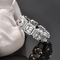 Eternity ring van S925 sterling zilver met vierkante zirkoon en micro-pave - US 7 / Zilver (Witte Zirconia)