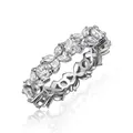 S925 sterling zilveren ring met afwisselende ronde en marquise geslepen zirkonia's - US 6 / Zilver